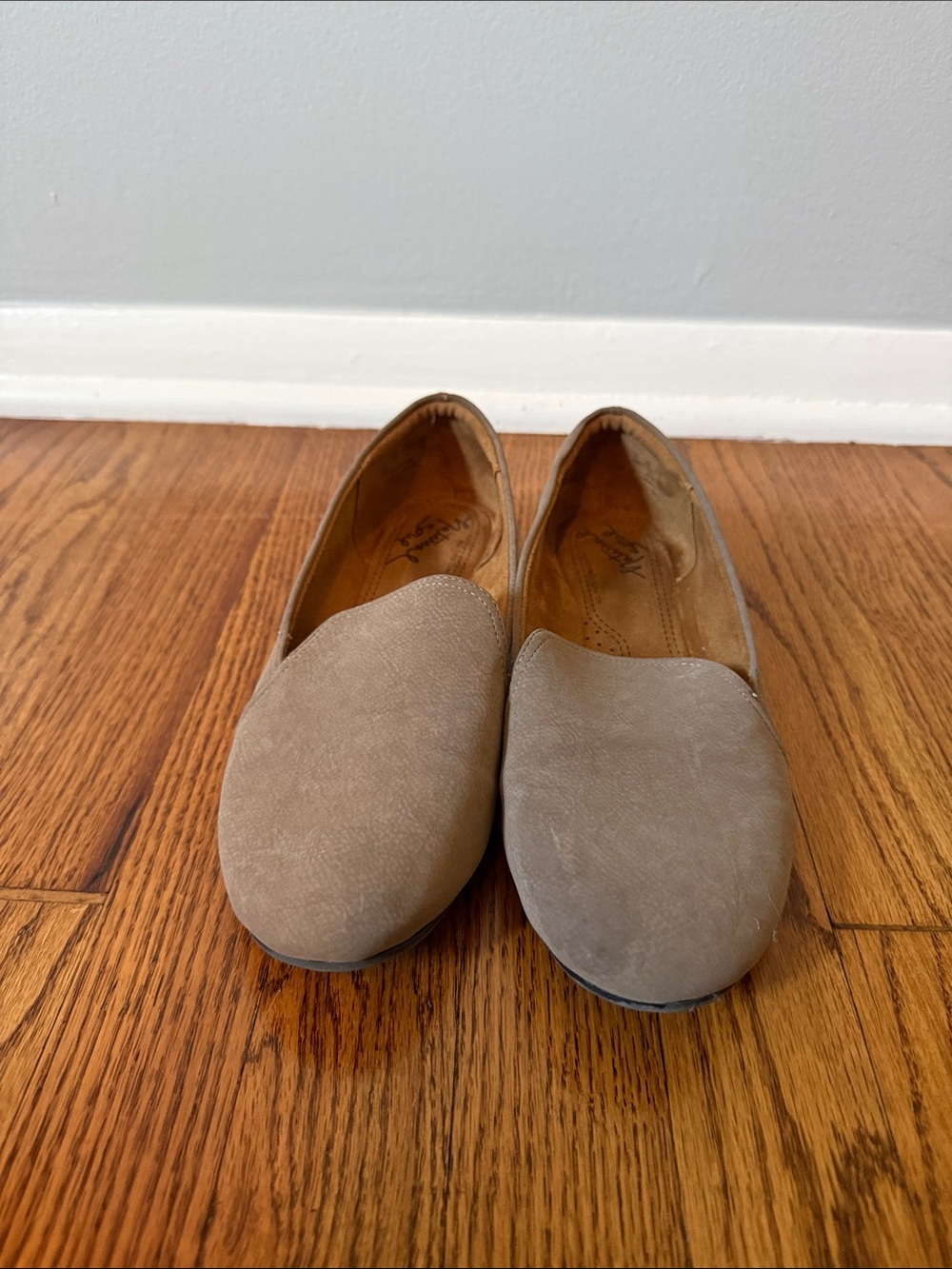 Natural Soul Taupe  Suede Slip-On Flats